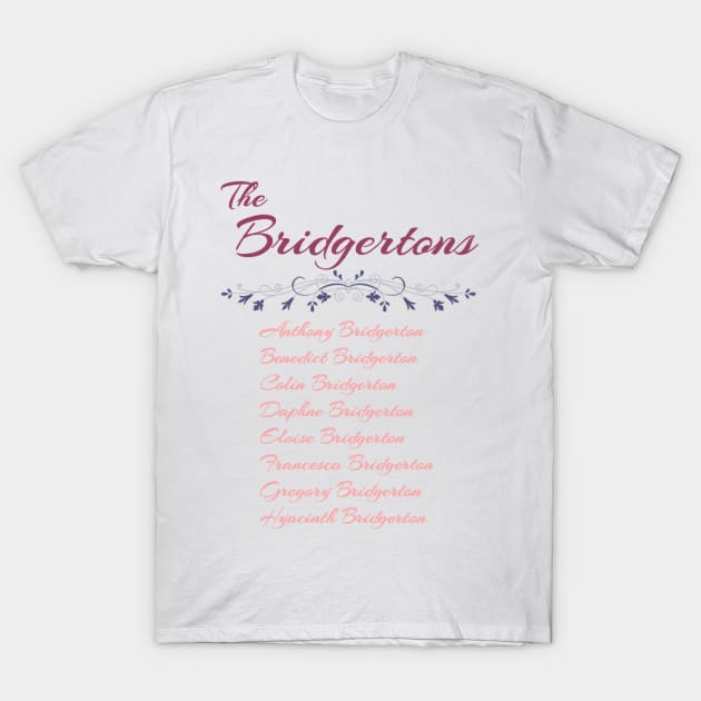 The Bridgerton Siblings T-Shirt by ataurusinabookshop